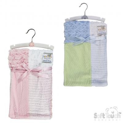 Soft Touch  5023797301292 STFBP64 Patchwork coral fleece wrap