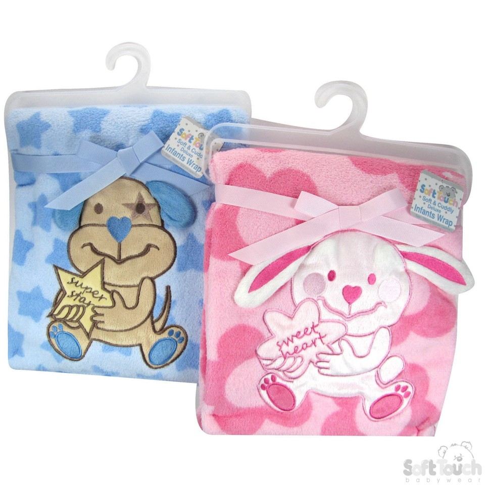 Soft Touch  5023797301117 STFBP74 Wrap Rabbit and Puppy