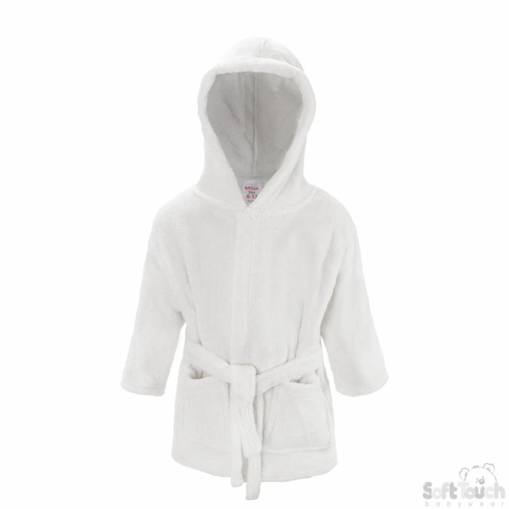 Soft Touch  5023797202261 STFBR15-Wh White Infant Fleece Robe (6-24m)