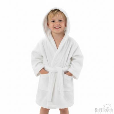 STFBR17-W  White Child Coral Fleece Robe  (2-6 years)