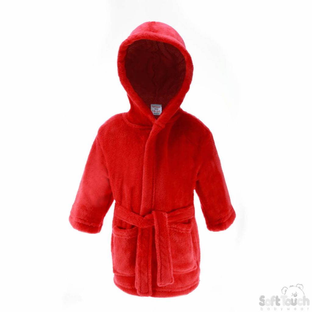 Soft Touch FBR21-P-0-6 5023797305924 STFBR24-R Infant Coral Fleece Robe Red (Choose Size)