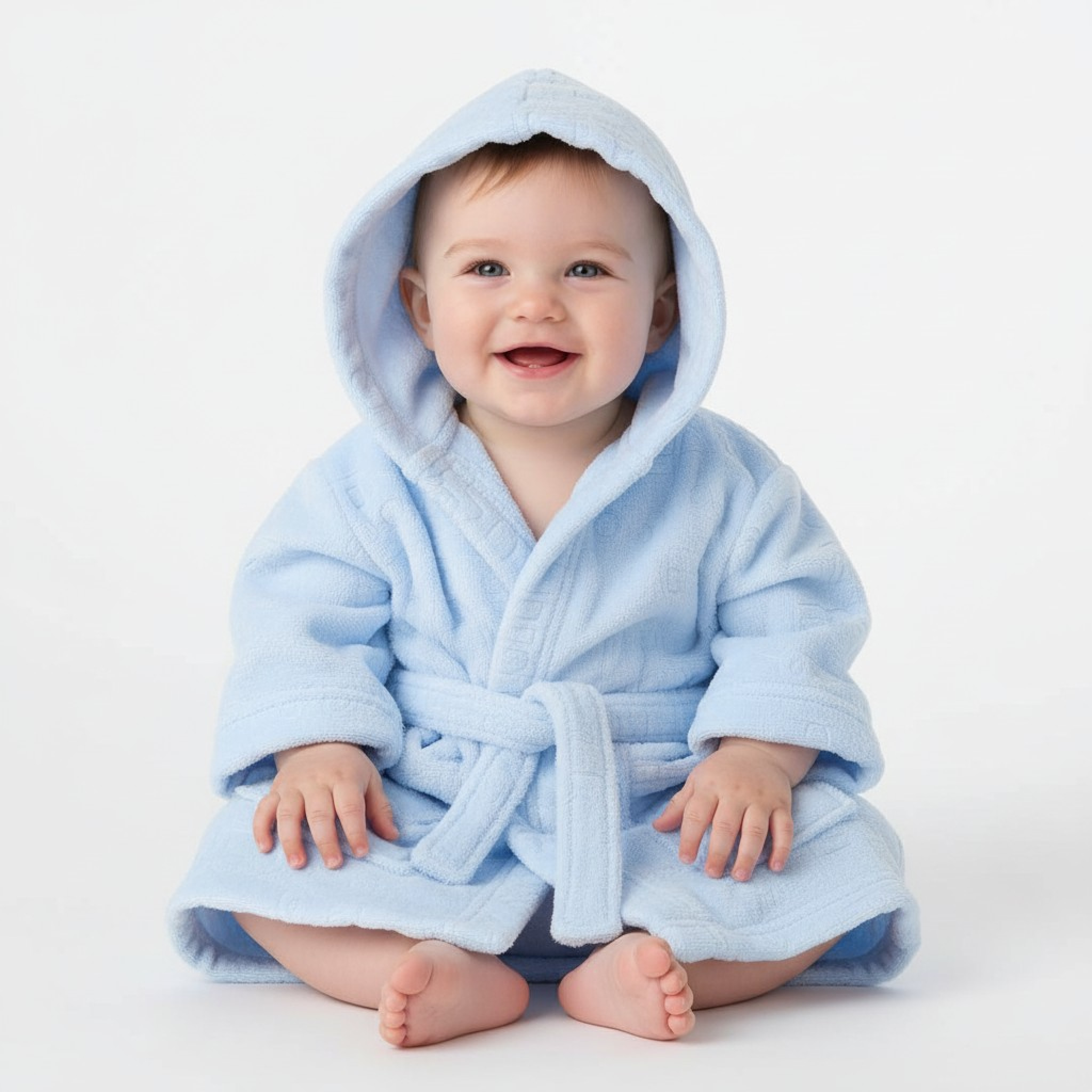 Soft Touch 4FBR305-B-0-6m 5023797318474 STFBR305-B0-6 Sky Vehicle embossed Fleece Robe (0-6 months)