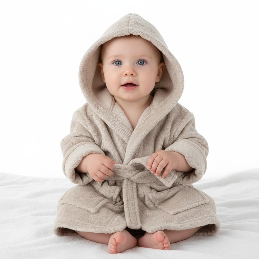 Soft Touch 4FBR305-BI-0-6m 5023797318481 STFBR305-BI-06 Biscuit Animal embossed Fleece Robe (0-6 months)