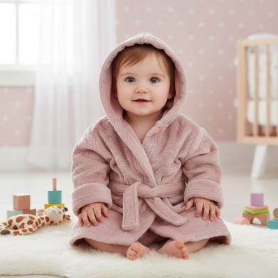 STFBR305-DP-06  Floral embossed Fleece Robe  (0-6 months)