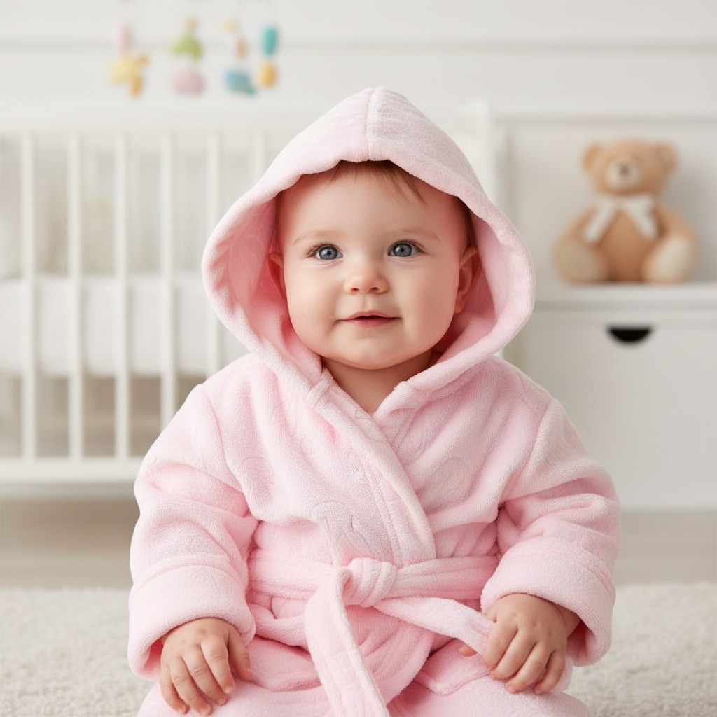Soft Touch 4FBR305-P-0-6m 5023797318511 STFBR305-P-06 Pink Bunny Embossed Fleece Robe (0-6 months)