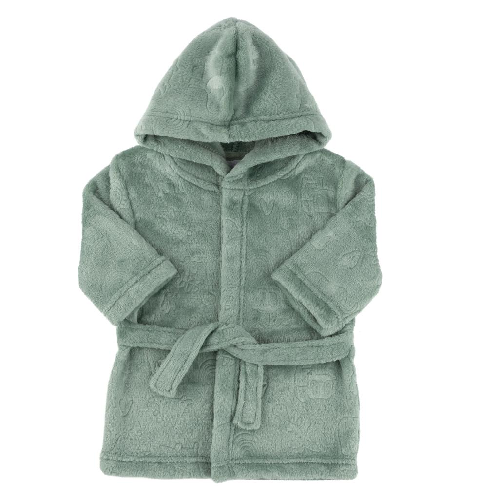 Soft Touch 4FBR305-SG-0-6 5023797318528 STFBR305-SG-0-6 Sage embossed Fleece Robe (0-6 months)