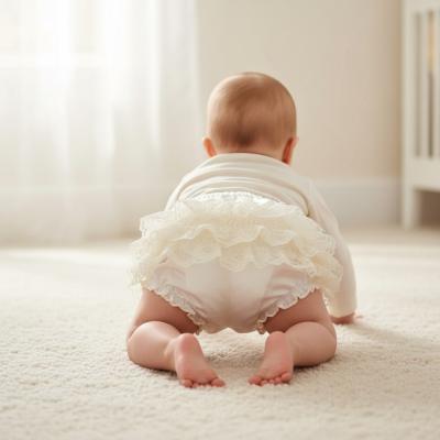 STFP04SC  Cream Satin Frilly Pant 