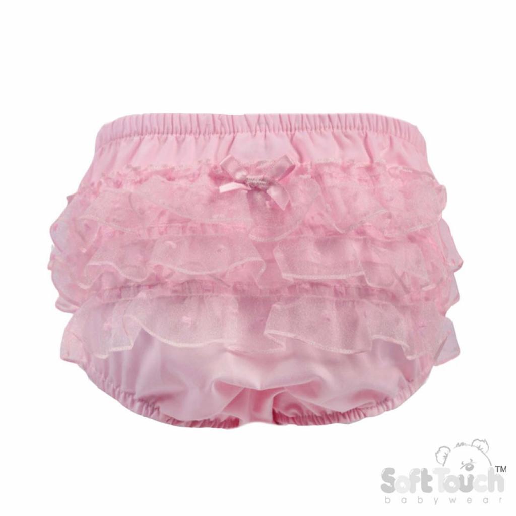 Soft Touch  5023797311291 STFP24-P Pink Lace Pants (Newborn - 24 months)