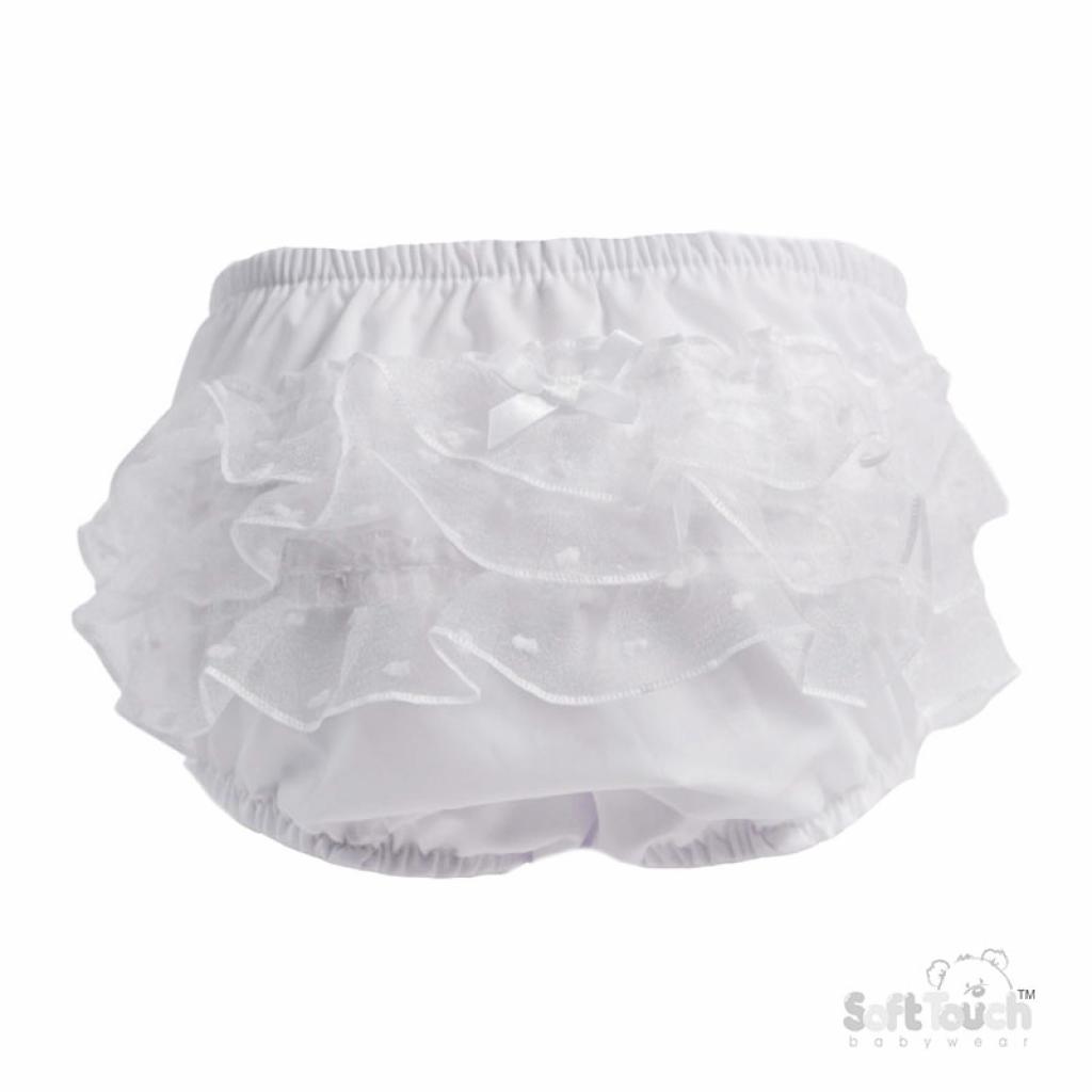 Soft Touch  5023797311284 STFP24-W White Lace Pants (Newborn - 24 months)