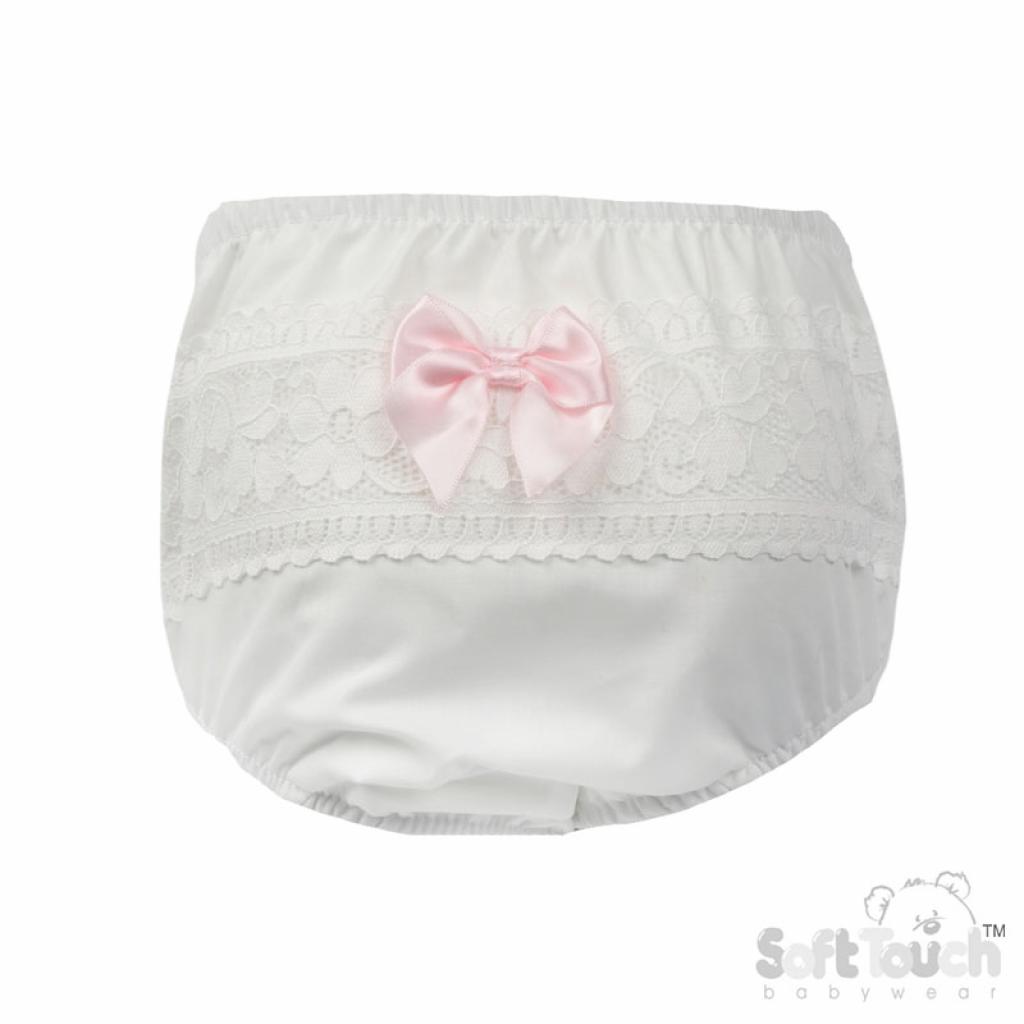 Soft Touch FP30-P 5023797313035 STFP30-P  Pink Floral Lace Frilly Pants (0-18 months)