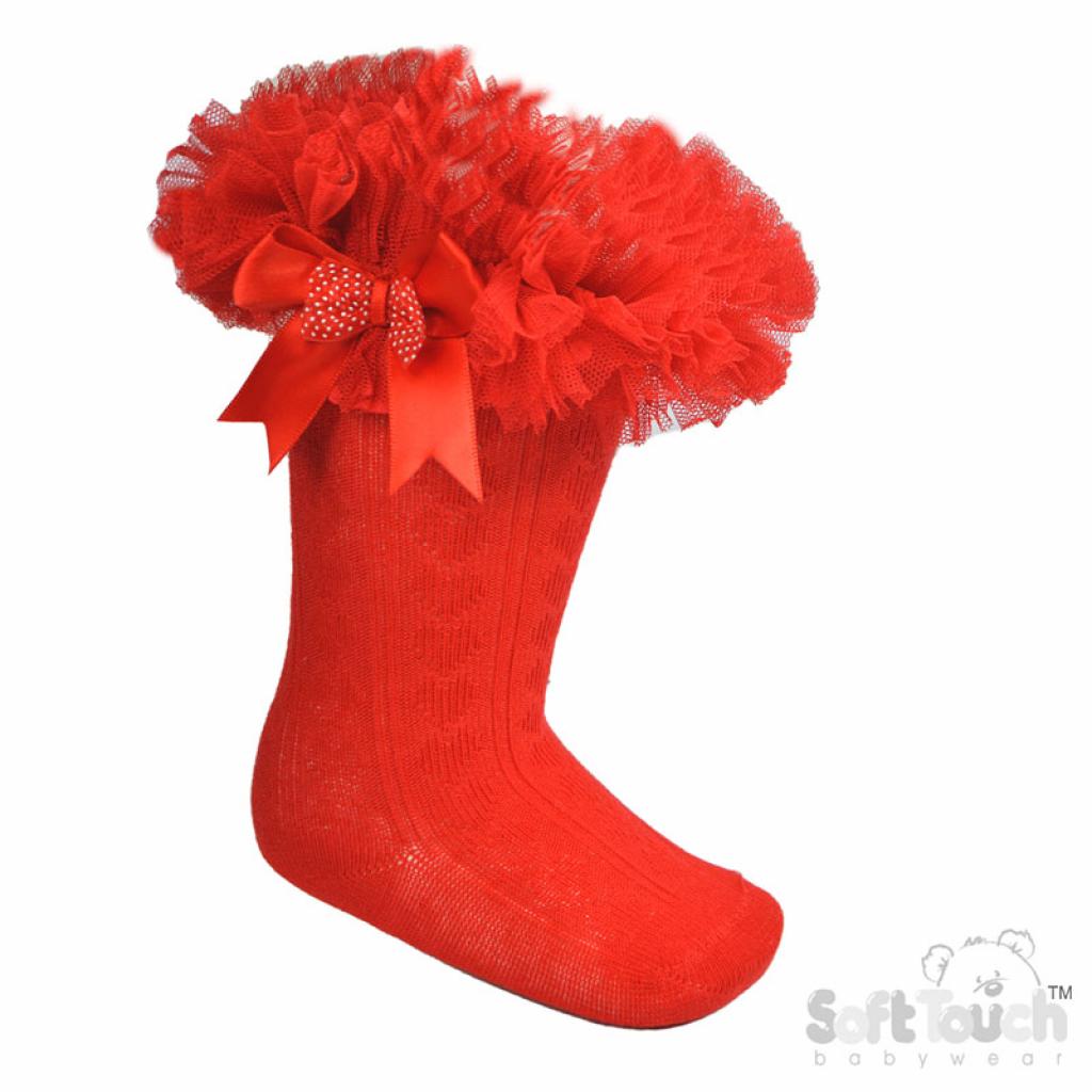 Soft Touch 4GS218-R 5023797405426 STGS218-R Red Knee length "Tutu" socks (NB-18 months)
