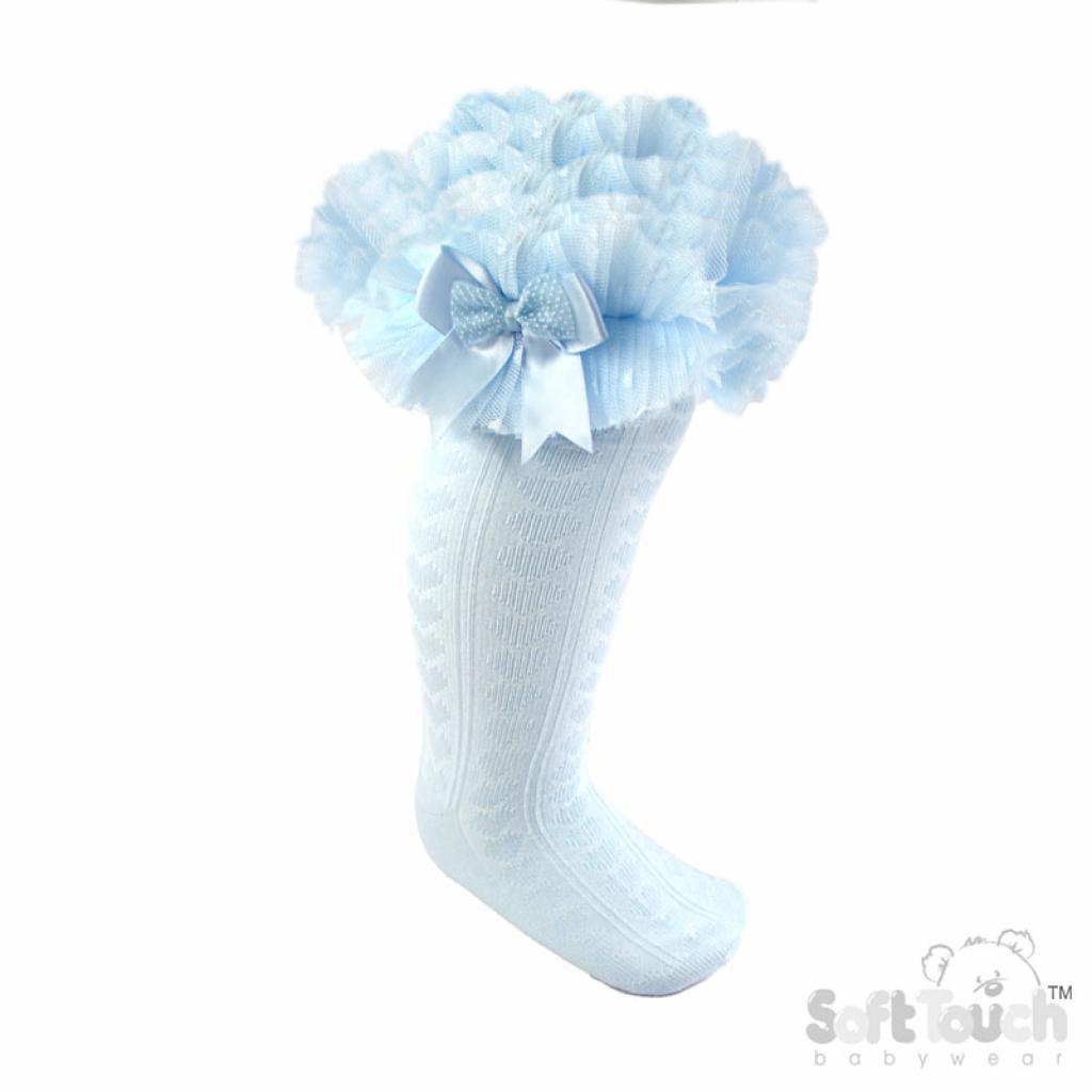 Soft Touch 4GS218-B 5023797405440 STGS220-B Blue Knee length "Tutu" socks (2-6years)