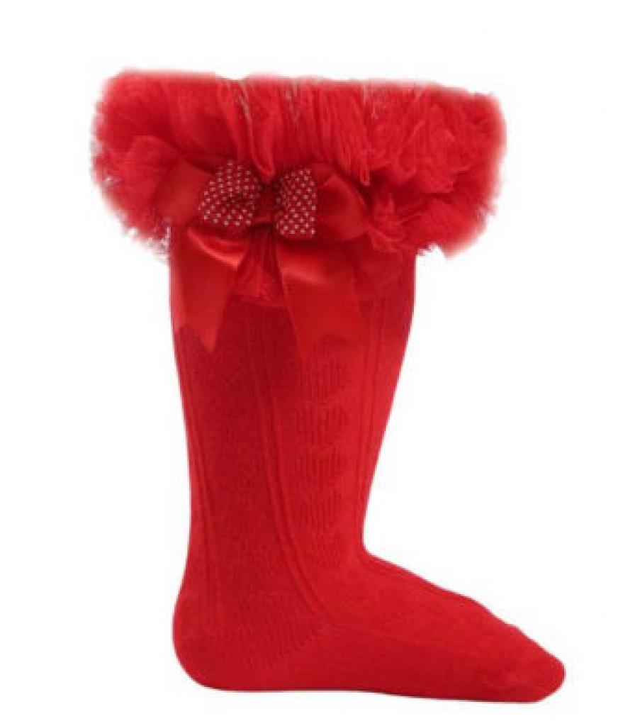 Soft Touch 4GS218-R 5023797405440 STGS220-R Red Knee length "Tutu" socks (1.5-6years)