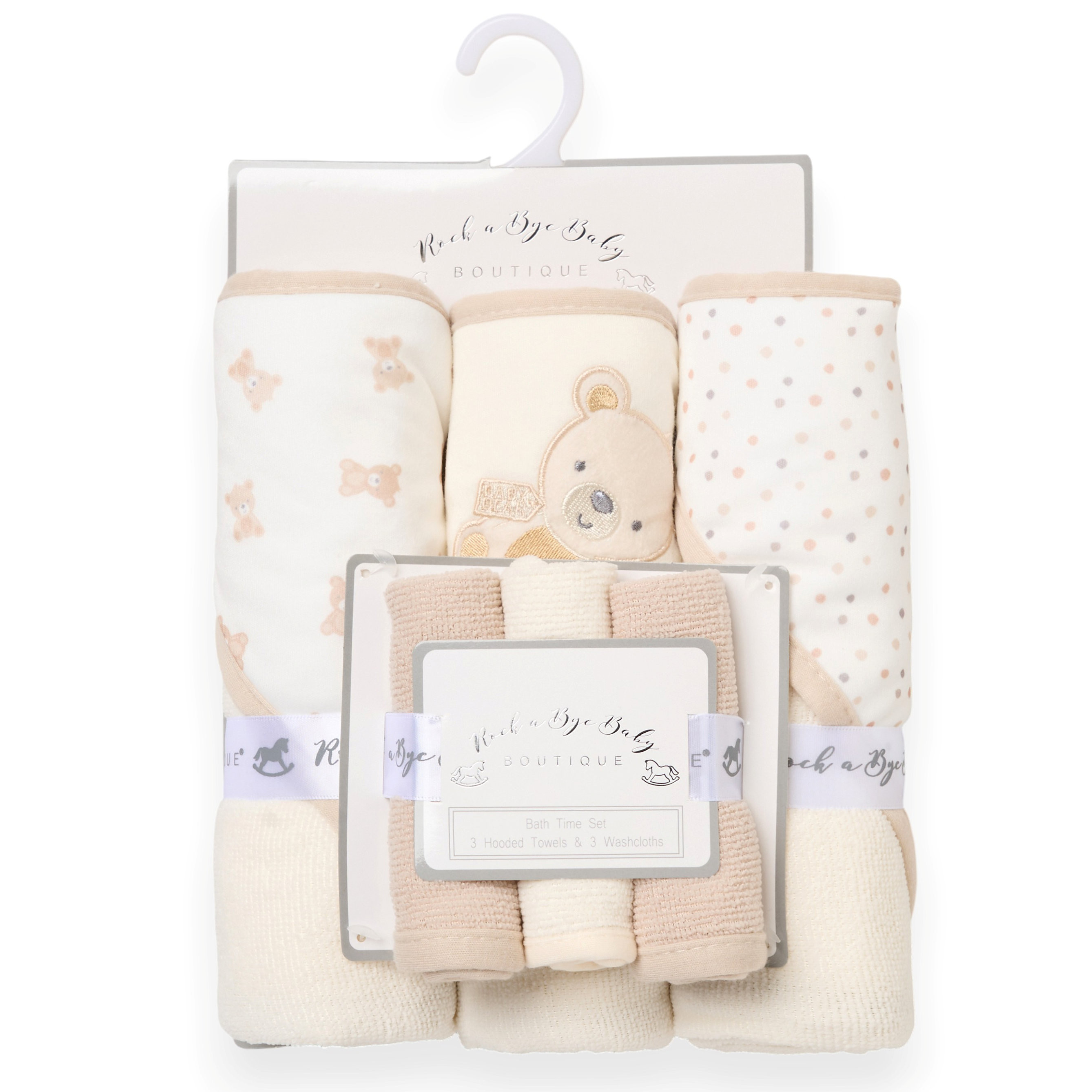 Snuggle Tots H12871 * STH12871 Hooded Towel and Wash Cloth Set "Bears"