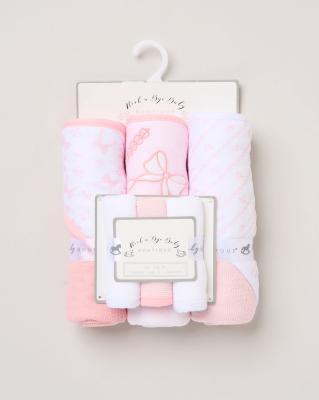 Rock a bye boutique G10955 * RBH15015 Hooded Towel and Wash Cloth Set "Bows"