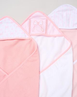 Rock a bye boutique G10955 * RBH15015 Hooded Towel and Wash Cloth Set "Bows"