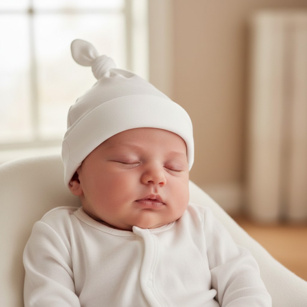 Soft Touch 4H23-W 5023797306563 STH23-W White "Knotty" Hat (0-6 months)