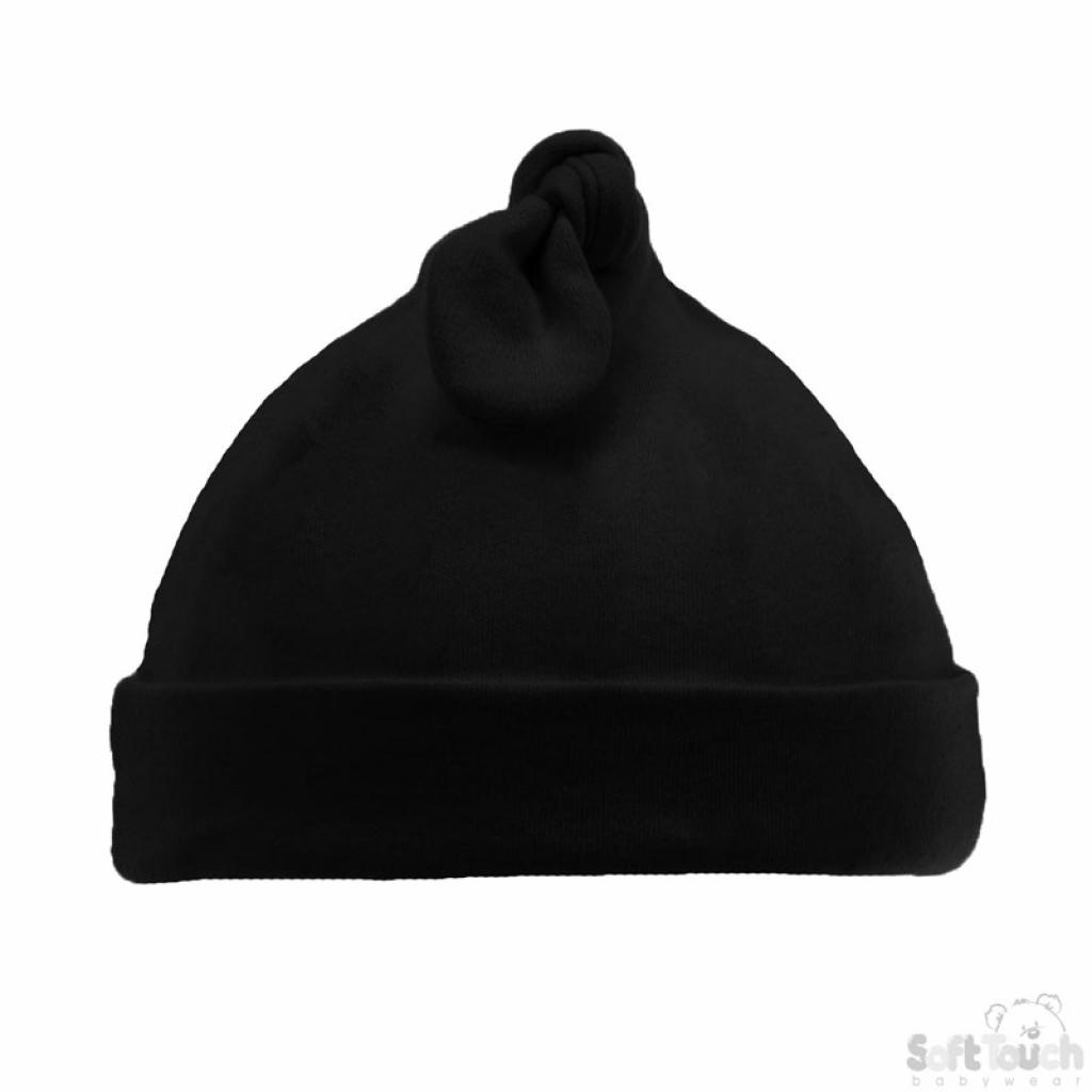 Soft Touch 4H23-B 5023797308482 STH23-BLK Black Knotty Hat (0-6 months)