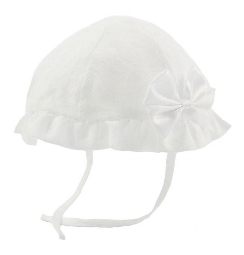 Soft Touch 4H42-W 5023797309250 STH42-W White Summer Hat with Glitter Bow (0-24 months)