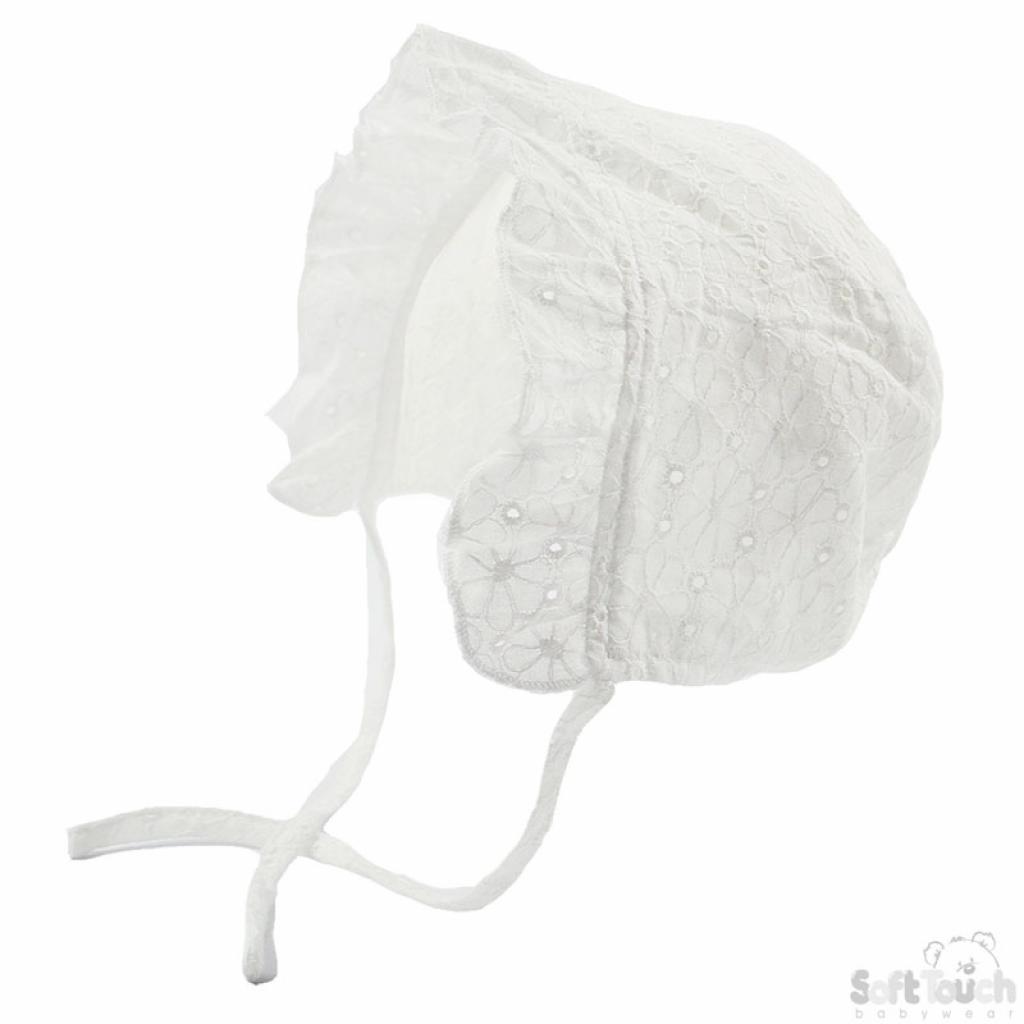 Soft Touch 4H46-SUM 5023797309342 STH46-SUM Broderie Anglaise "Lace" Bonnet (0-6 months)