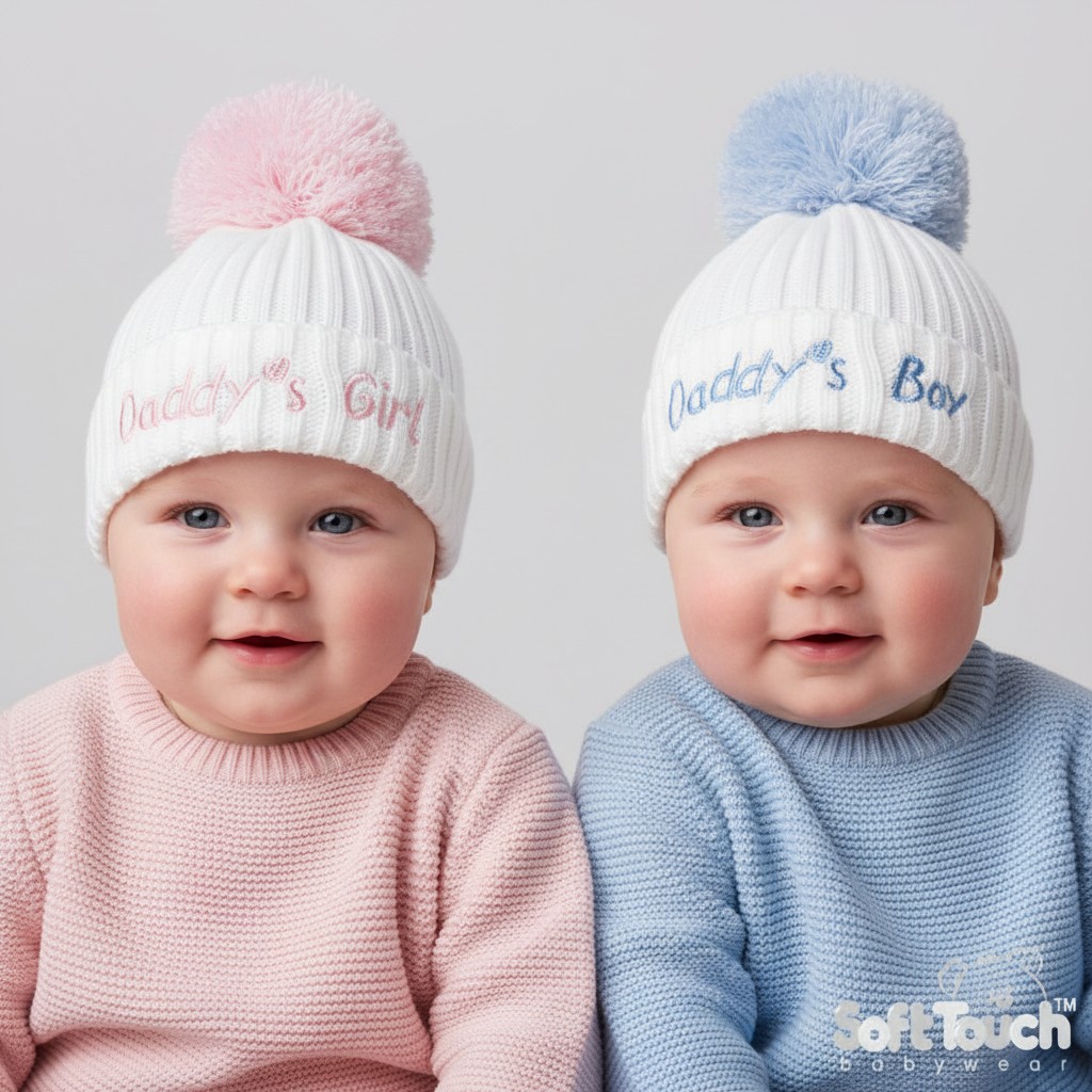 Soft Touch H498-D-SM 5023797304163 STH498-D-SM "Daddys Girl-Boy" Hats (NB-12 m)