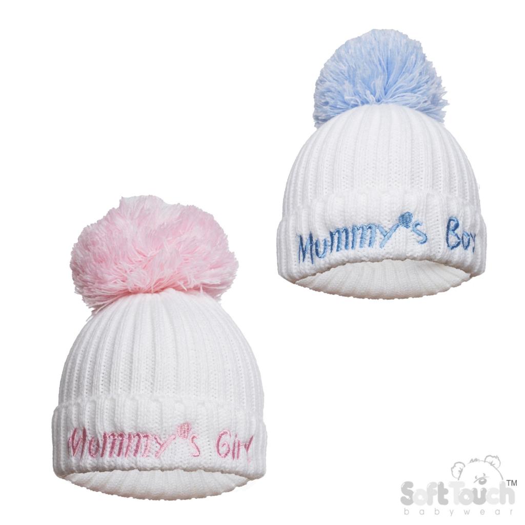 Soft Touch H498-M-SM 5023797304156 STH498-M-SM "Mummys Girl-Boy" Hats (NB-12m)