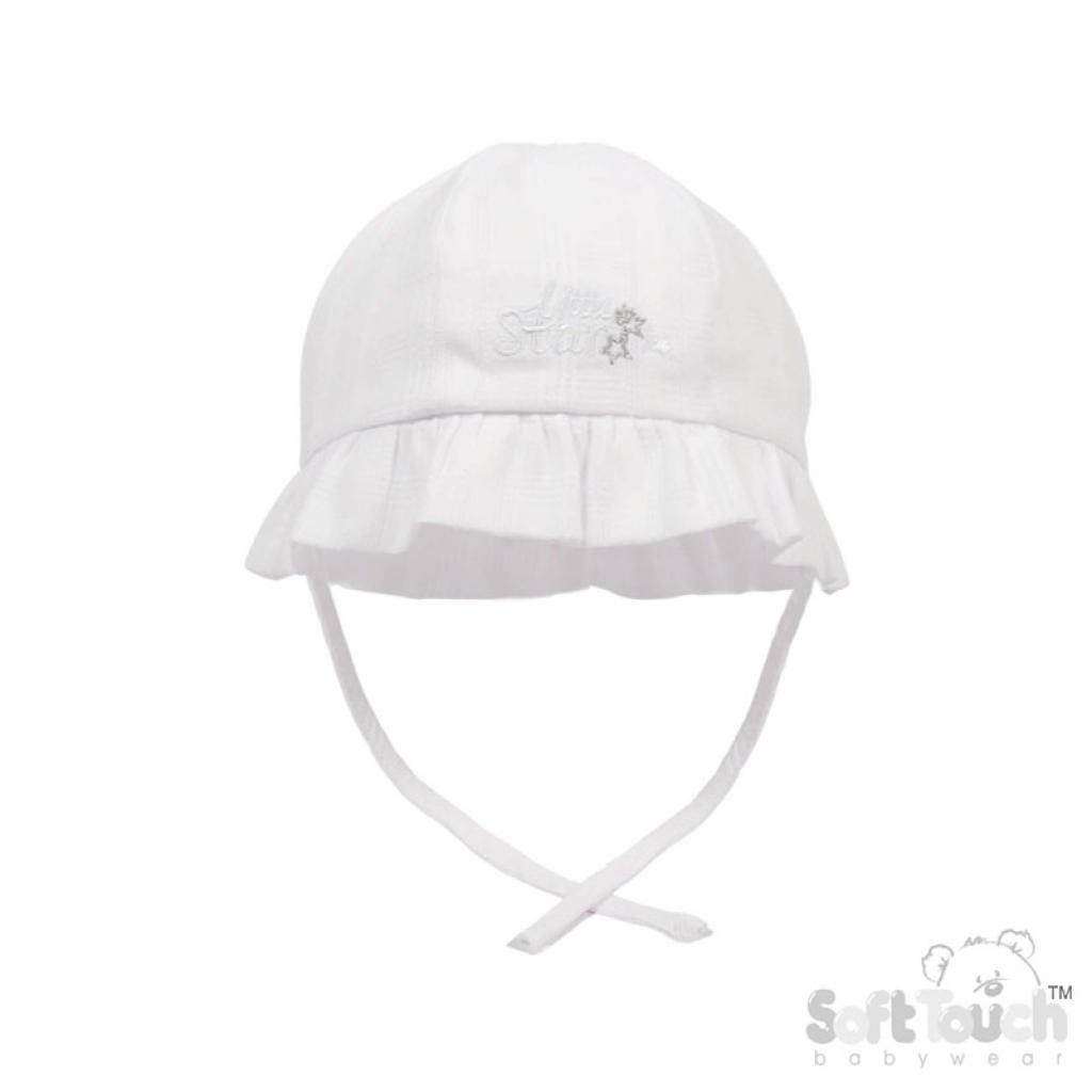Soft Touch 4H20-MI 5023797311352 STH66-W Lined little Star Summer Hat (0-24 months)
