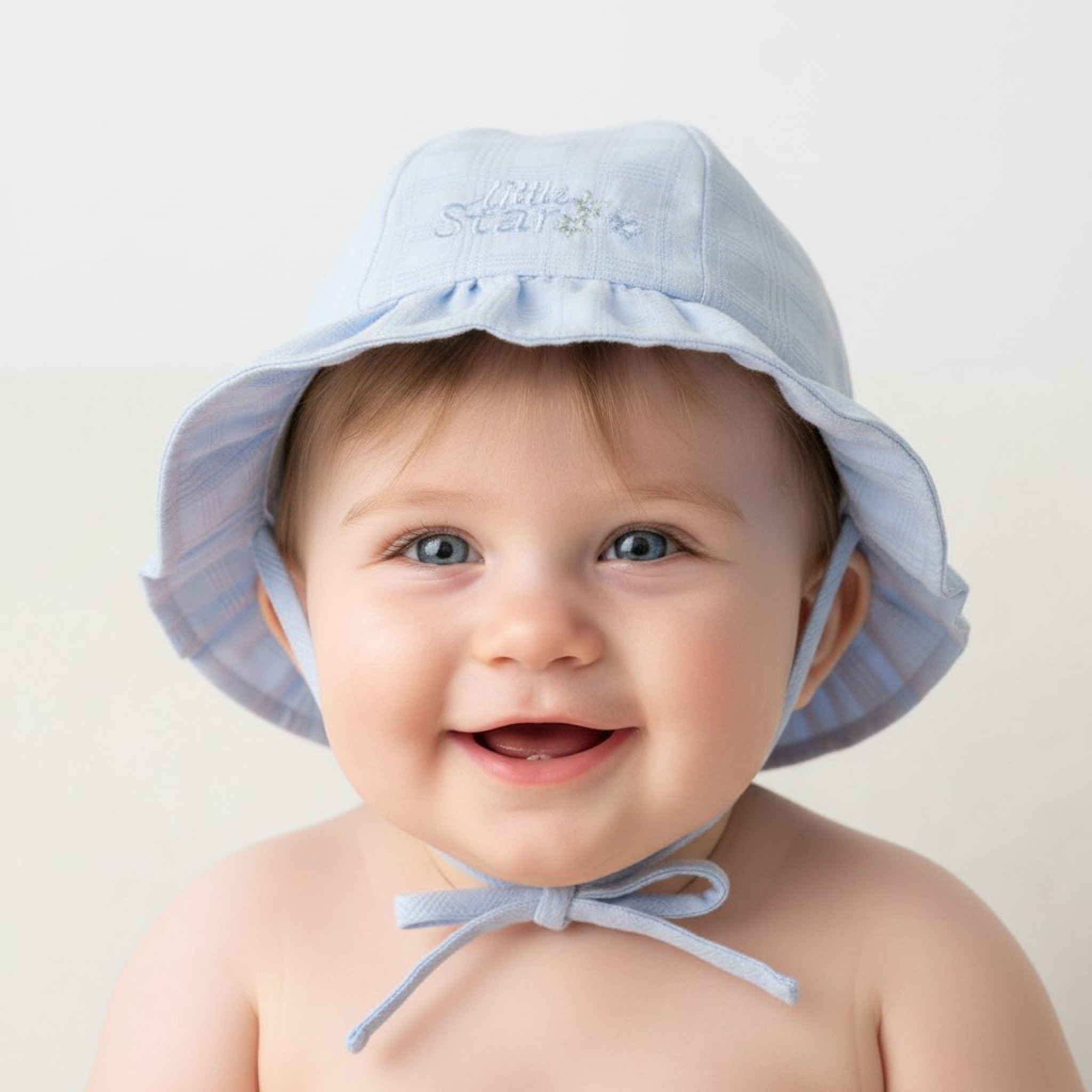 Soft Touch 4H20-MI 5023797311352 STH66B Lined little Star Summer Hat (0-24 months)