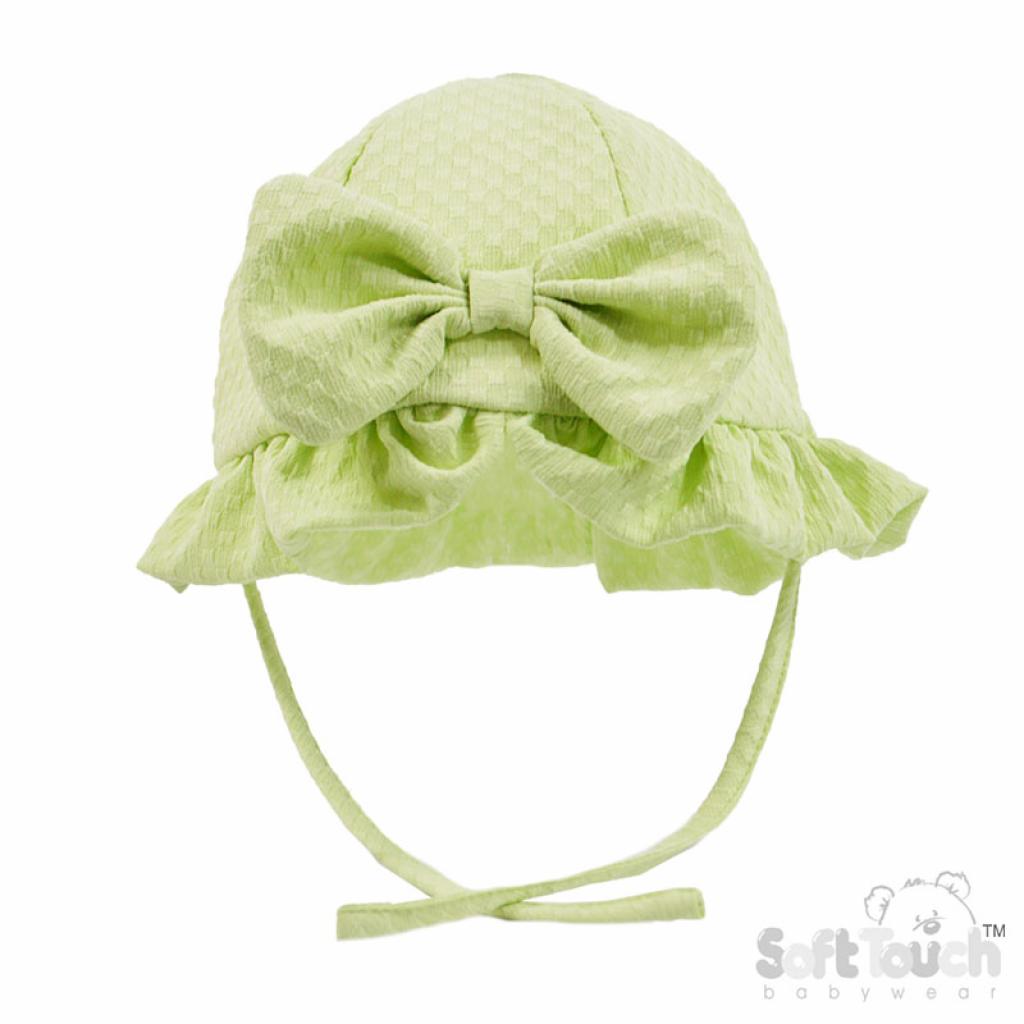 Soft Touch 4H20-MI 5023797311390 STH68-Mi Green Lined Checked Summer Hat (0-12 months)