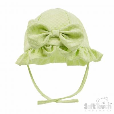 Soft Touch 4H20-MI 5023797311390 STH68Mi Green Lined Checked Summer Hat (0-12 months)