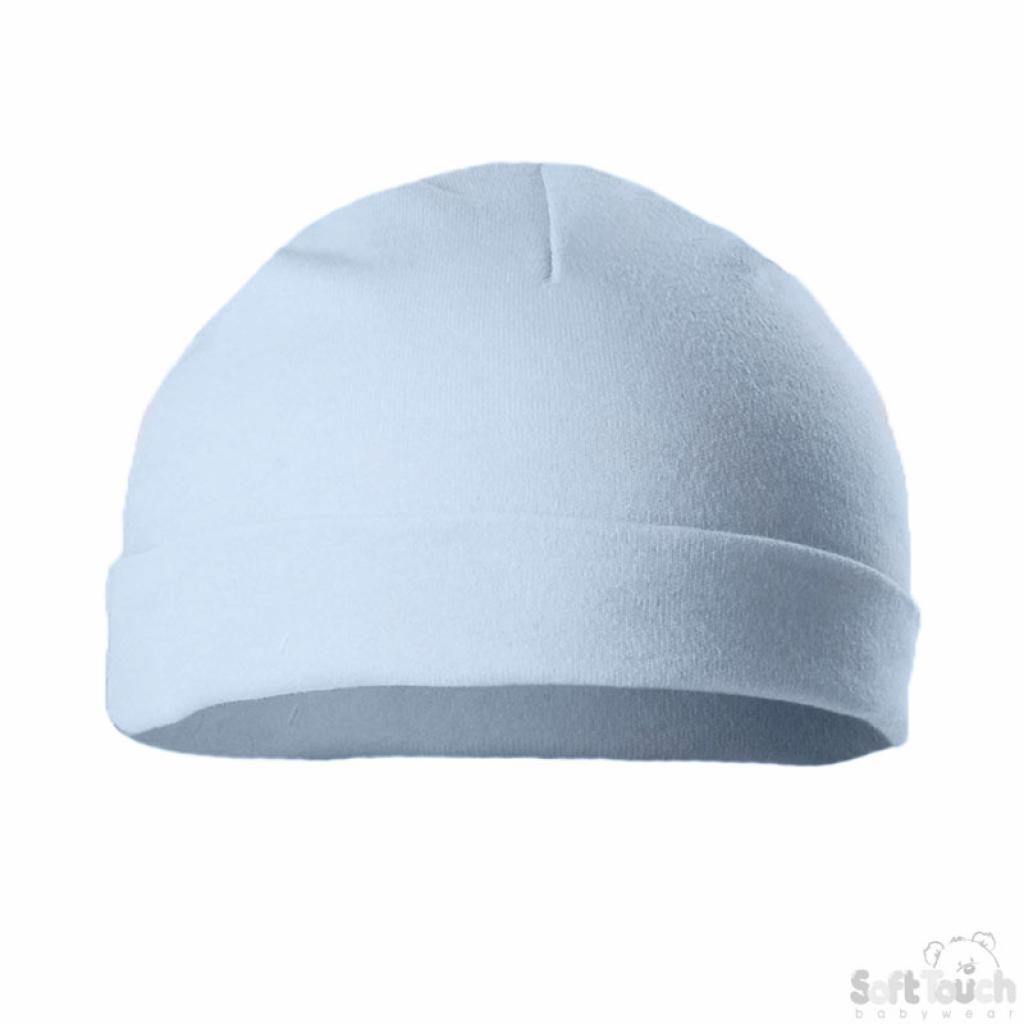 Soft Touch  NB= 5023797316142, 0-3 =5023797316159 STH7-B Infants Hats Sky (Newborn - 3 months)