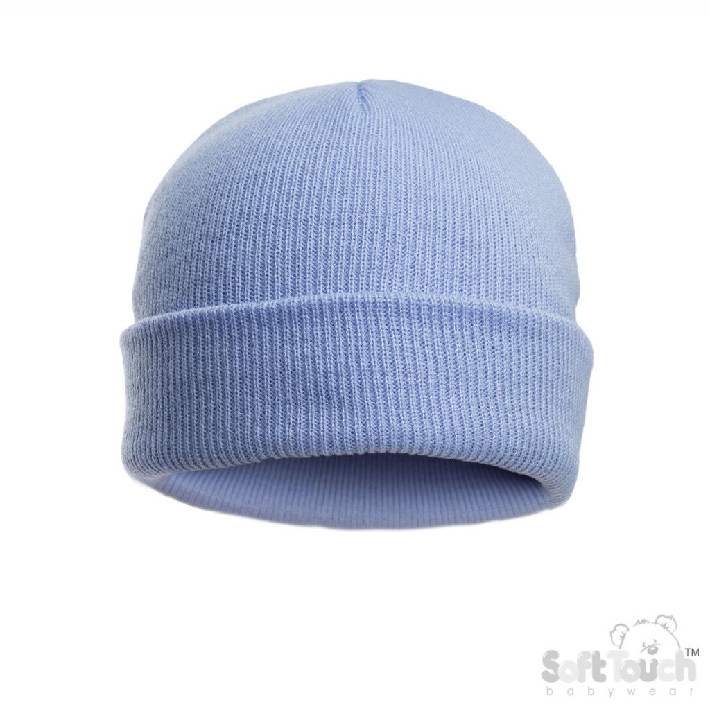 Soft Touch 4H702-B 50237973138776 STH702-B Brushed Beanie Hat Blue(Newborn-12 months)