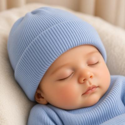STH702-B  Brushed Beanie Hat Blue (Newborn-12 months)