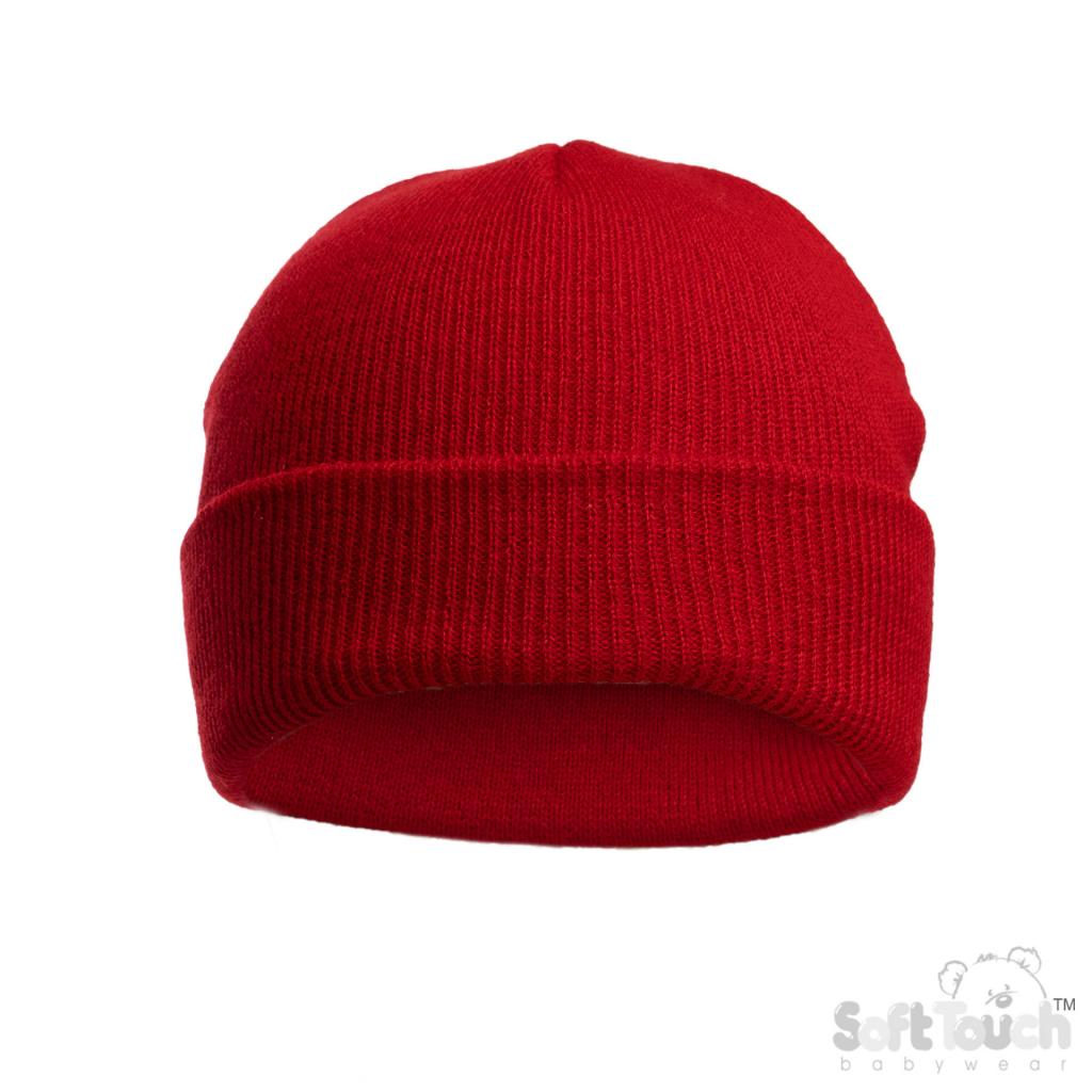 Soft Touch 4H702 5023797313806 STH702-R Brushed Beanie Hat Red (Newborn-12 months)