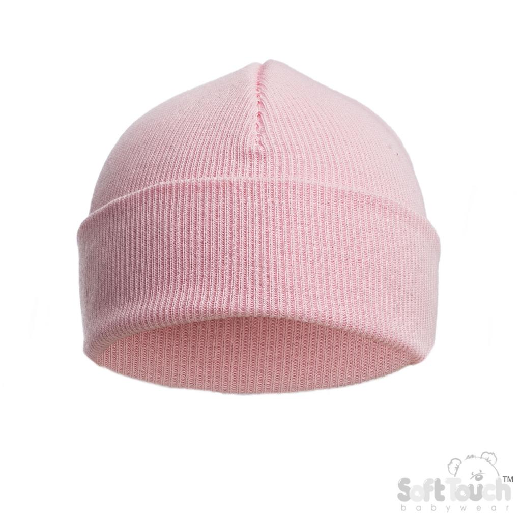 Soft Touch 4H704-C-P 5023797313820 STH704-C-P Cotton Beanie Hat Pink(Newborn-12 months)