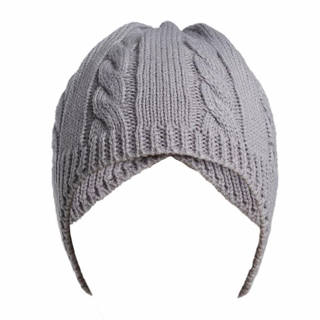 Soft Touch H706-G 5023797313981 STH706-G Grey Cable knit Hat with ear cover(Newborn -12 months)