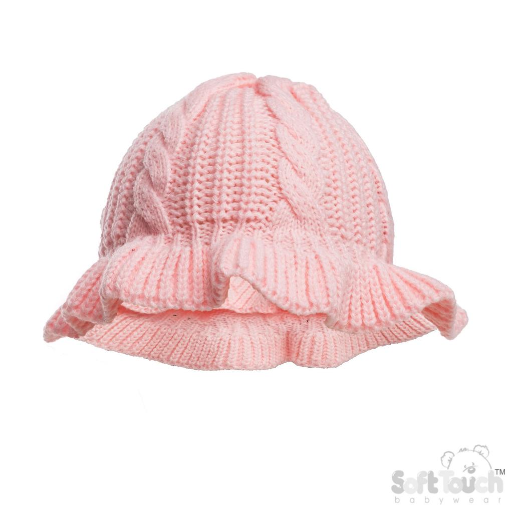 Soft Touch 4H702 5023797314018 STH708-P Cable Bucket Knit Hat (Newborn-12 months)
