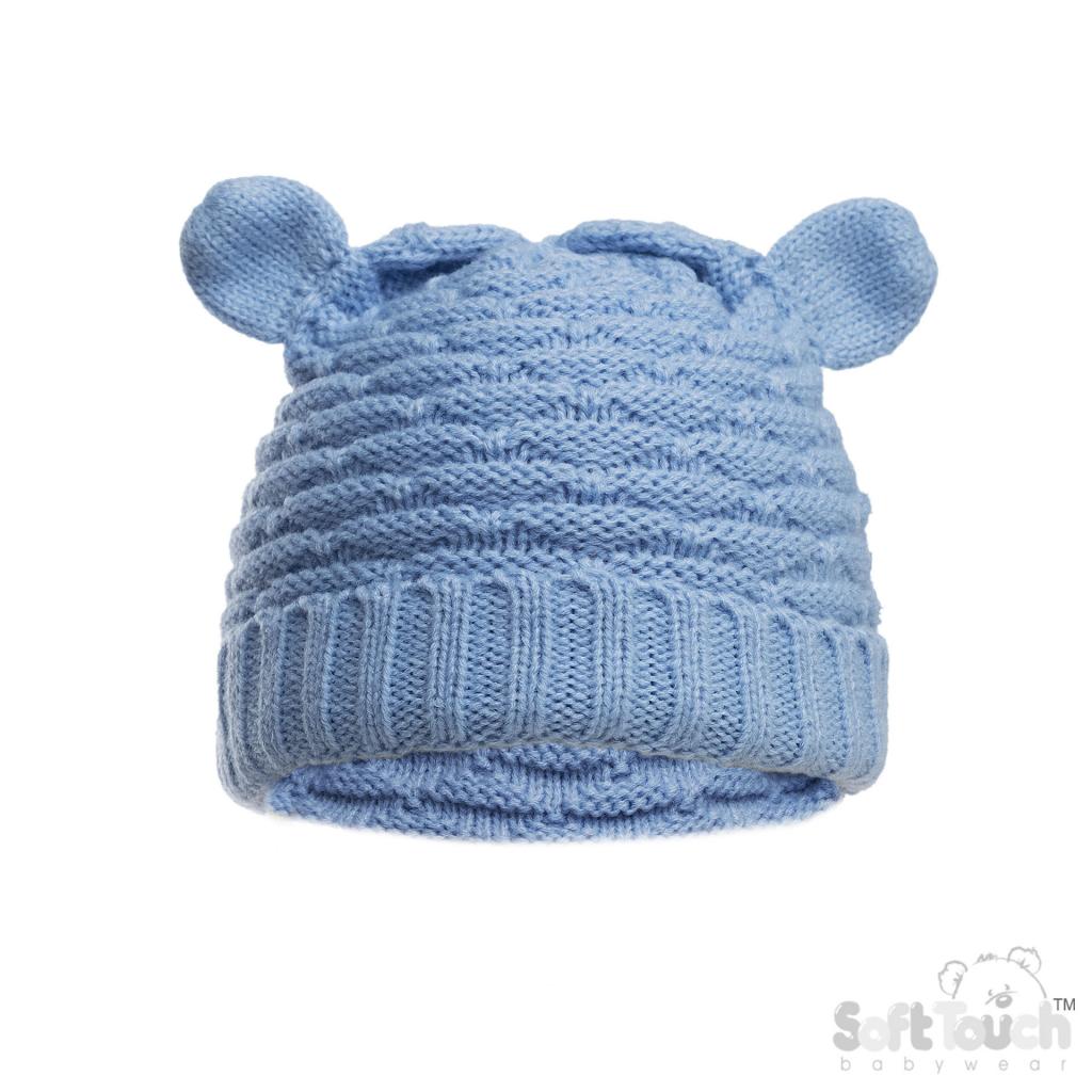 Soft Touch H710-B 5023797314049 STH710-B Blue hat with Ears(Newborn -12 months)