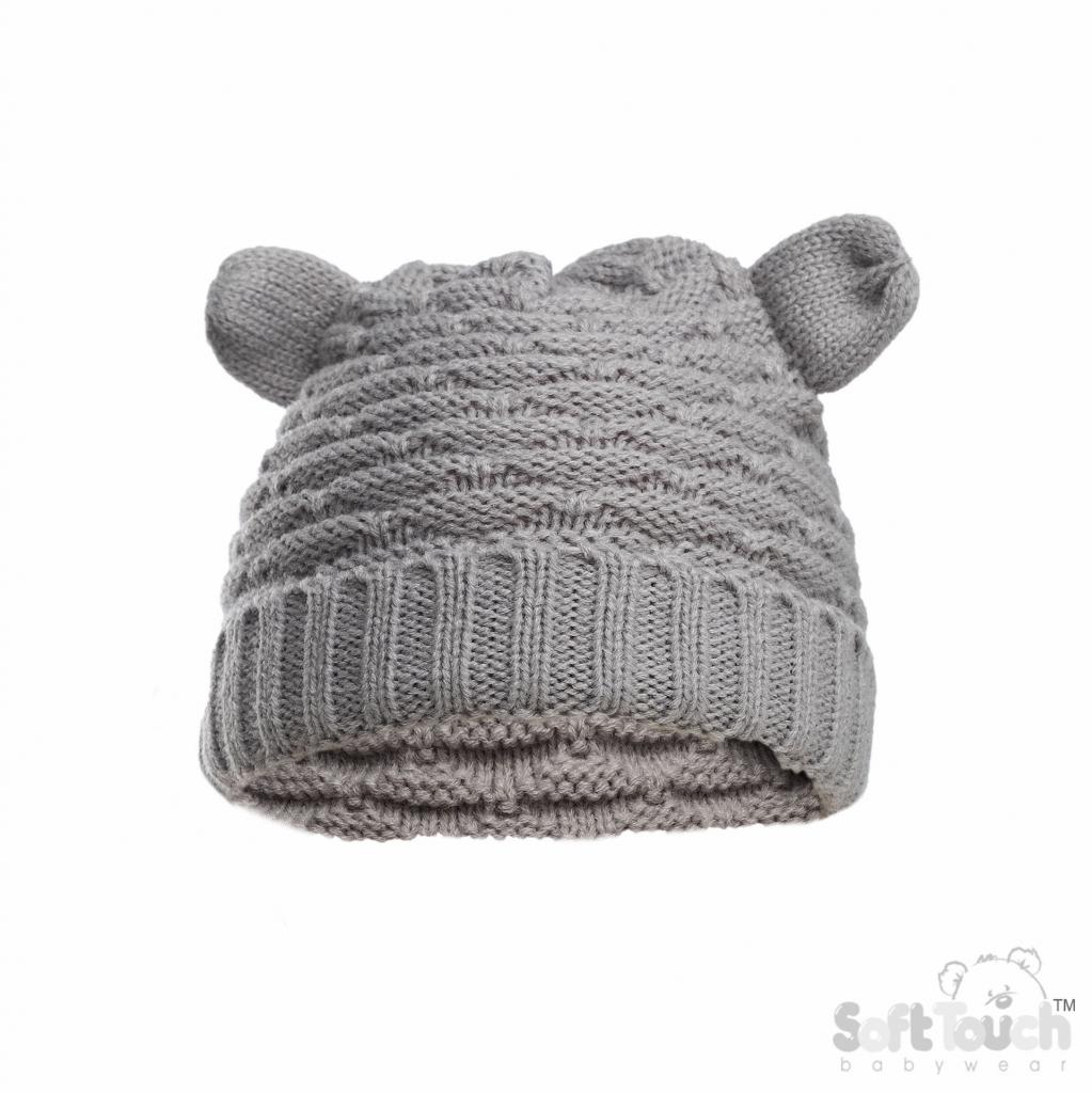 Soft Touch H710-G 5023797314056 STH710-G Grey hat with Ears(Newborn -12 months)