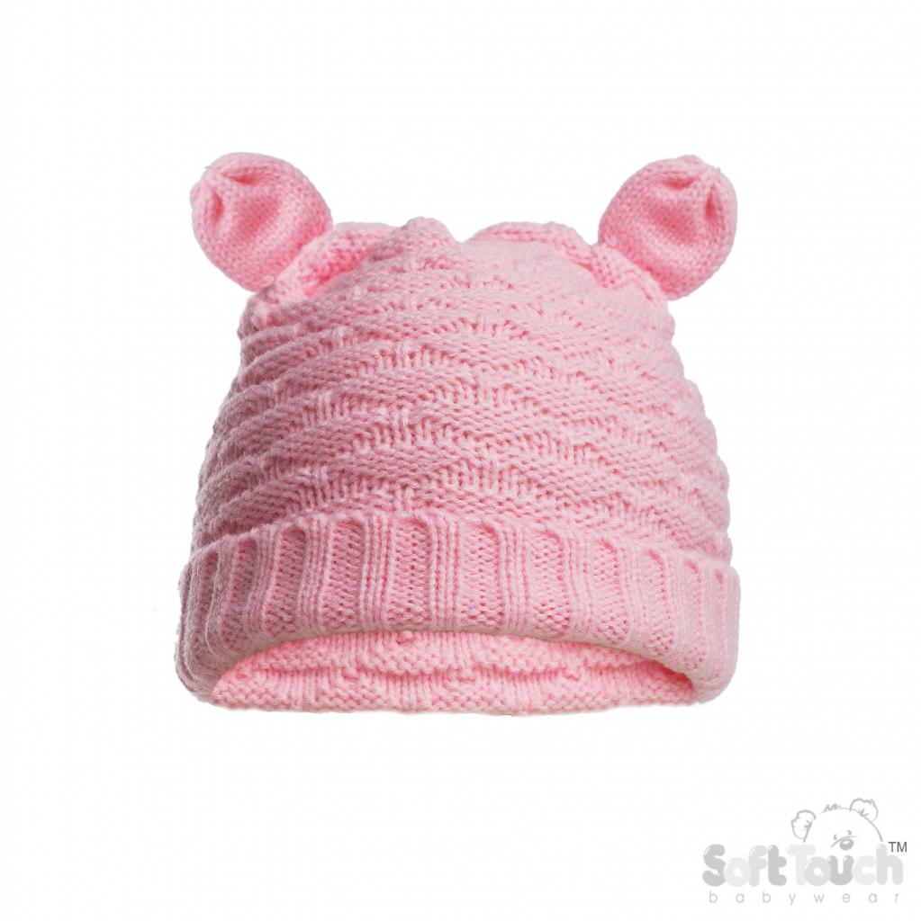 Soft Touch H710-P 5023797314032 STH710-P Pink hat with Ears(Newborn -12 months)