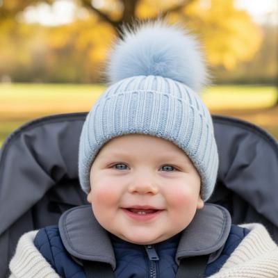 STH712-BB  Blue Elegance Ribbed Hat with Glitter  (Nb- 12 months)
