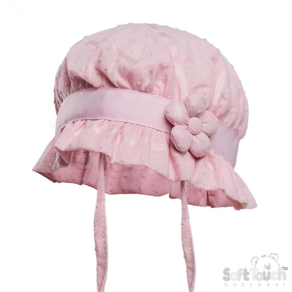 Soft Touch 4H78-P 5023797314667 STH78-P Pink Dotty Flower Hat (0-24 months)