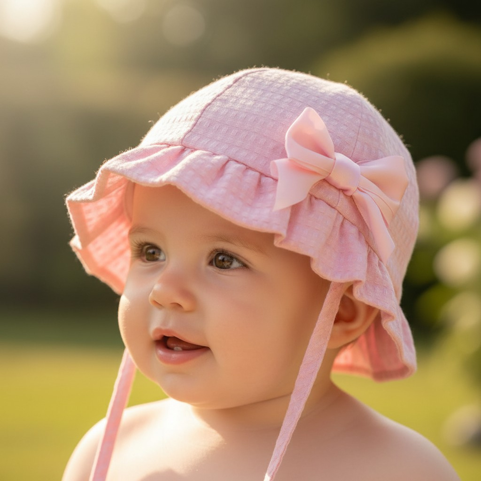 Soft Touch 4H82-P 5023797314728 STH82P Pink Checked Bow Hat (0-24 months)