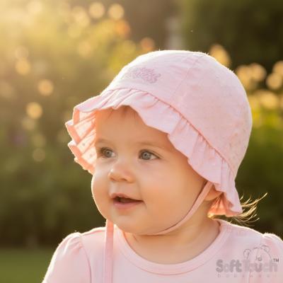 STH84P  Pink Dotty Hat "Pretty Princess"  (0-24 months)