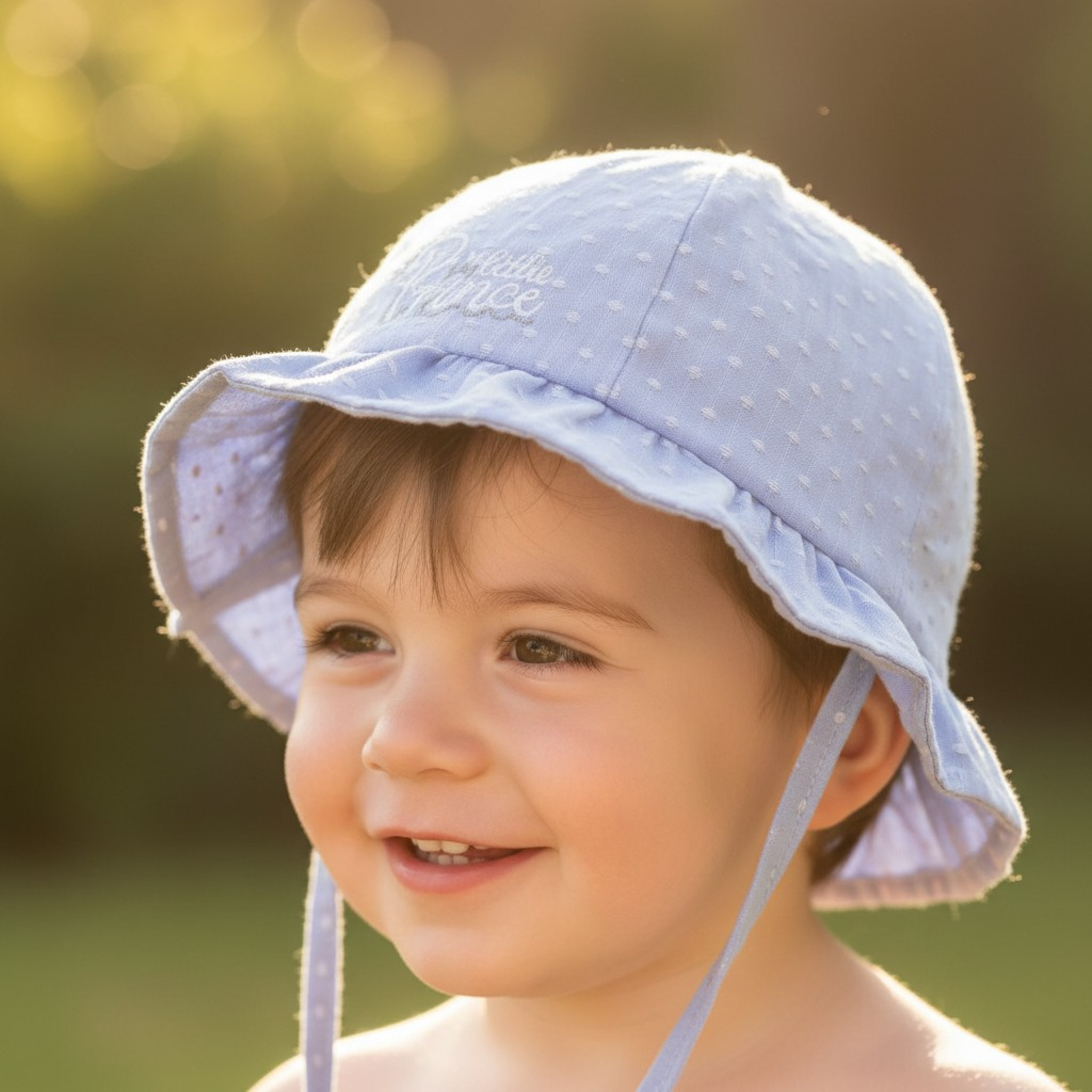 Soft Touch 4H86-B 5023797314766 STH86B Sky Blue Dotty Hat "Little Prince" (0-24 months)