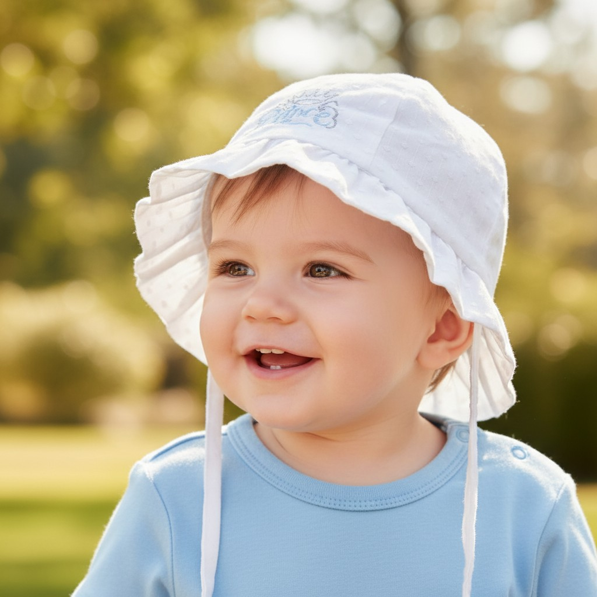 Soft Touch 4H86-W 5023797314773 STH86W White Dotty Hat "Prince" (0-24 months)
