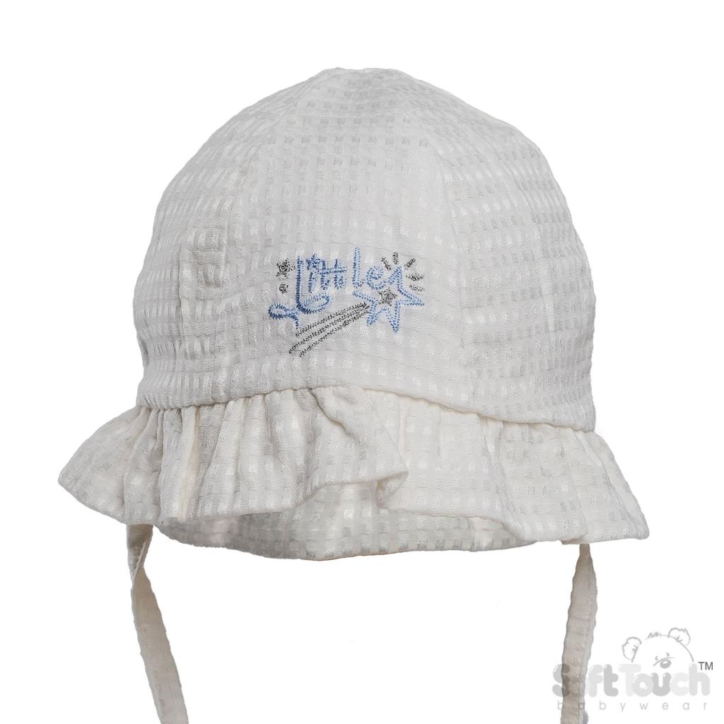 Soft Touch 4H88-W 5023797314797 STH88-W White Checked Hat "Little Star" (0-24 months)