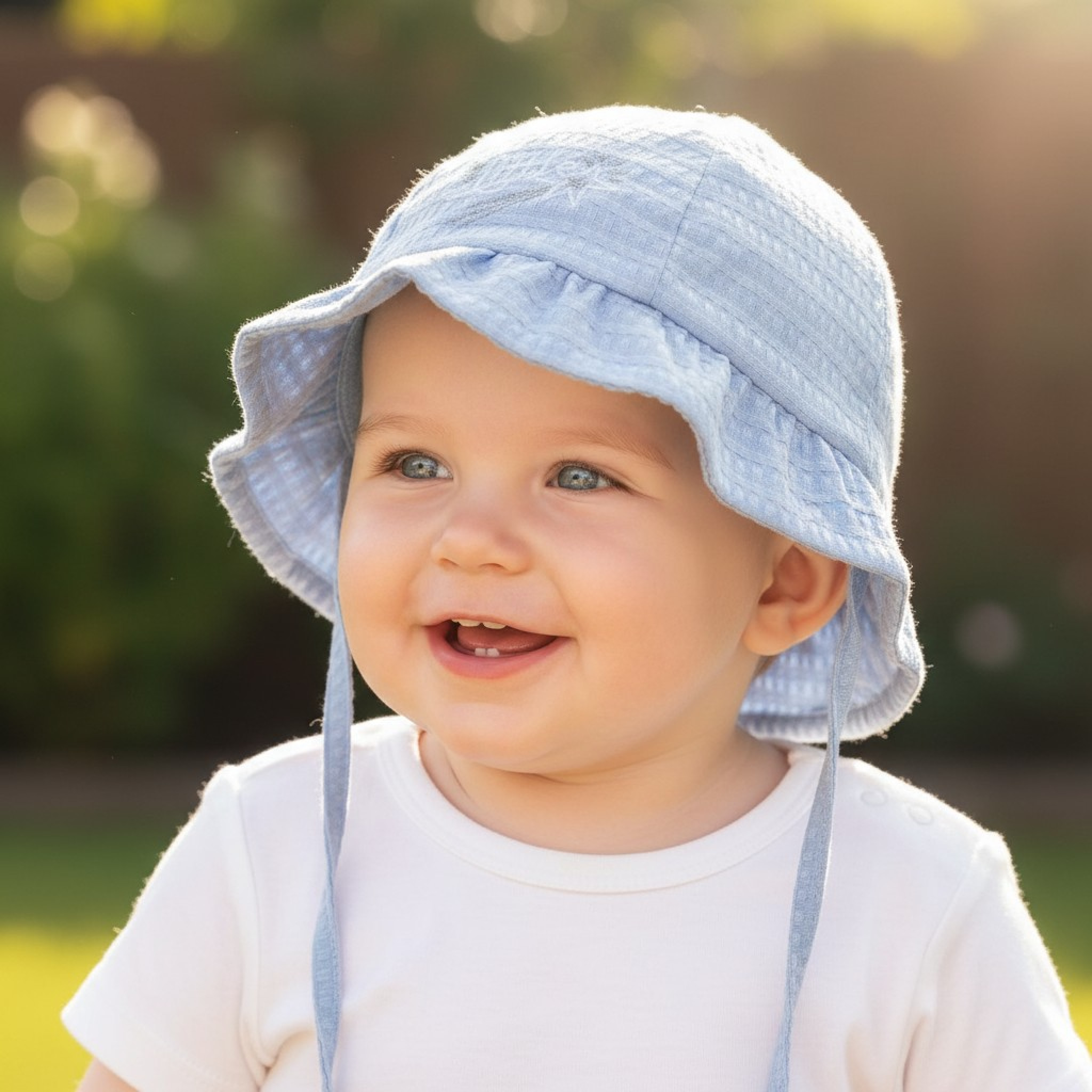 Soft Touch 4H88-B 5023797314780 STH88B Sky Checked Hat "Little Star" (0-24 months)