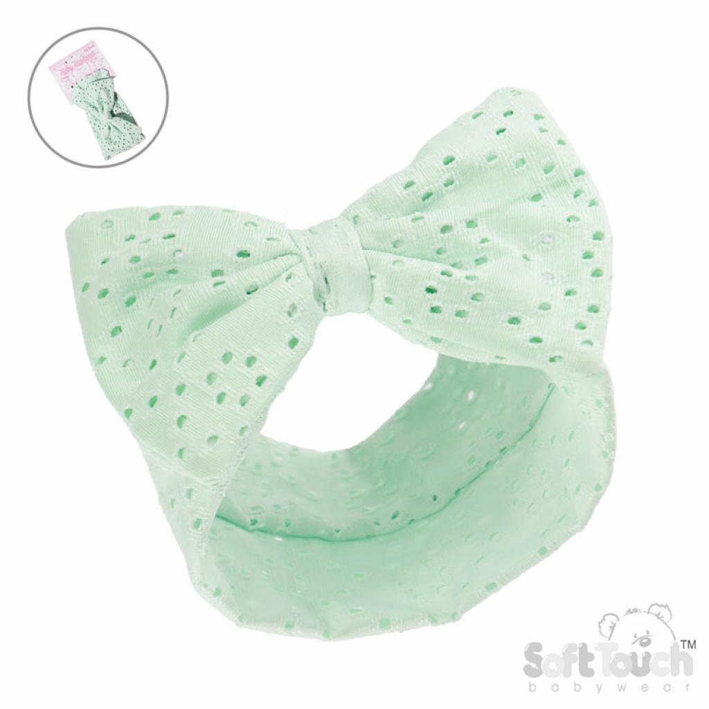 Soft Touch  5023797311826 STHB102-Mi Green Broderie Anglaise headband