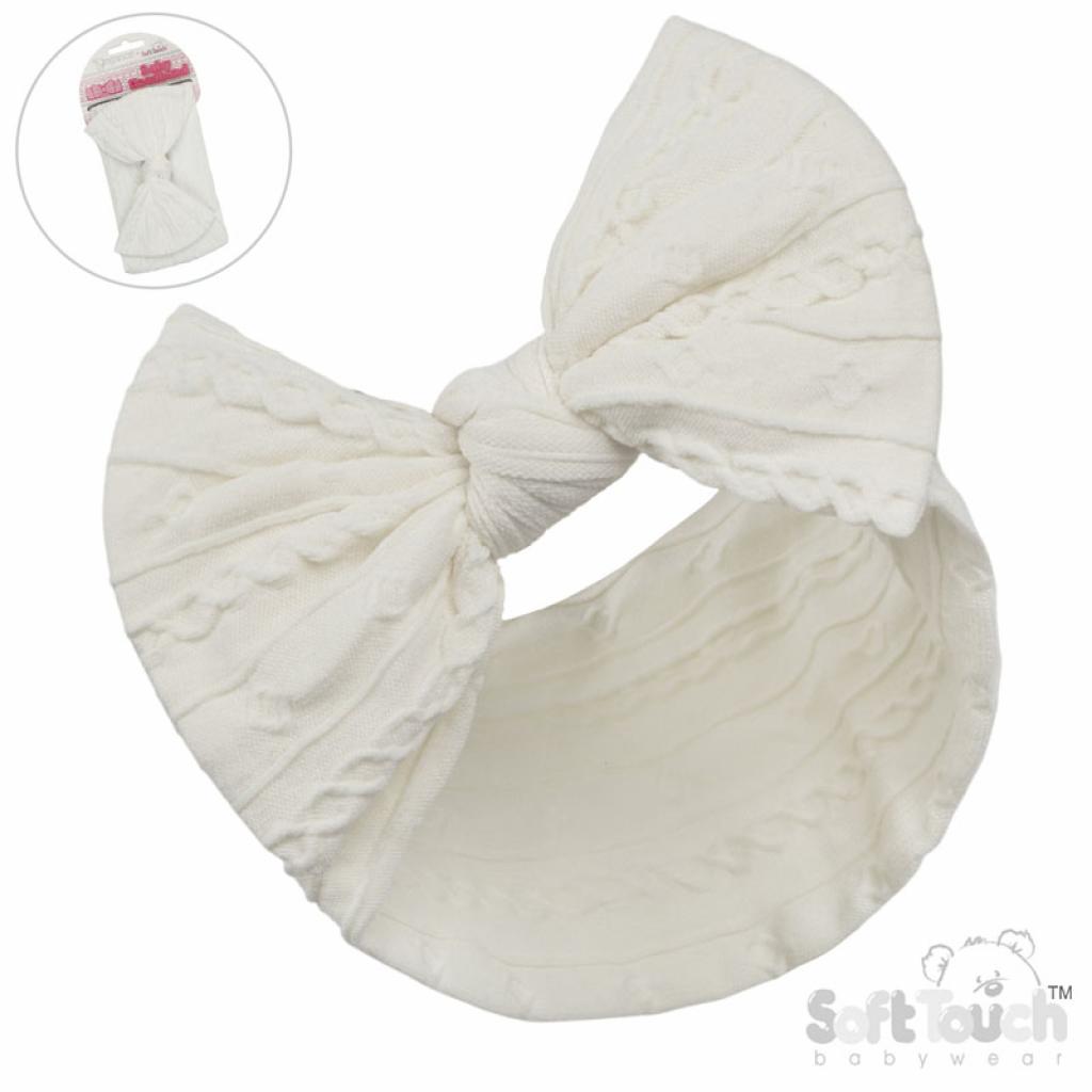Soft Touch HB112-C 5023797312830 STHB112-C Cream Cable Headband with Bow